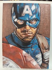 CAPITÃO AMÉRICA VINGADORES STAR WARS DESENHO ORIGINAL PINTURA ESBOÇO CARTÃO ACEO  , usado comprar usado  Enviando para Brazil