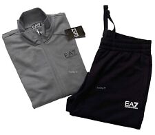 Traje de treino masculino EA7 Emporio Armani cinza superior e parte inferior preta, usado comprar usado  Enviando para Brazil
