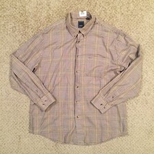 Camisa masculina flecha grande marrom xadrez manga longa botão para cima  comprar usado  Enviando para Brazil