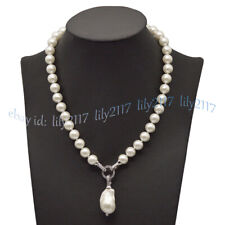 Usado, Colar pingente barroco pérola concha mar do sul branco redondo 8/10/12/14 mm 14-32"" comprar usado  Enviando para Brazil