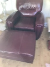 Burgundy leather furniture for sale  BENFLEET
