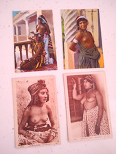 Lote de 4 postales grabadas con foto de mujeres harén étnico árabe desnudo del norte de África de la década de 1910 segunda mano  Embacar hacia Mexico