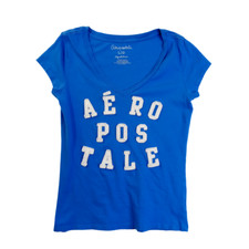Usado, Camiseta Aeropostale Adulto Grande Manga Curta Azul com Logotipo Aplique comprar usado  Enviando para Brazil