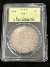 1883 Morgan dólar de prata $1 PCGS MS64 - etiqueta verde antiga T-239 comprar usado  Enviando para Brazil