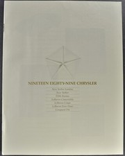 1989 chrysler brochure for sale  Olympia