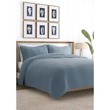 Conjunto de colcha Becky Cameron azul todas as estações 3 peças ponto listrado completo/rainha comprar usado  Enviando para Brazil