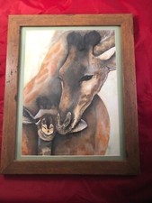 Quadro personalizado aquarela girafa mãe e bebê comprar usado  Enviando para Brazil