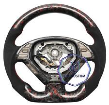Usado, Volante de fibra de carbono forjada para infiniti g37g25 G37X com FLOCOS VERMELHOS comprar usado  Enviando para Brazil
