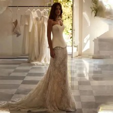 Vestidos de noiva de grife com apliques de renda feitos sob medida para noiva crescidos QUENTES comprar usado  Enviando para Brazil