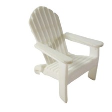DecoPac miniatura casa de bonecas plástico branco Adirondack deck cadeira topo de bolo, usado comprar usado  Enviando para Brazil