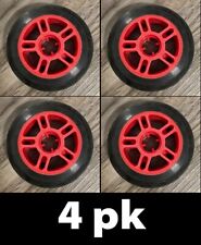 Rodas pequenas de borracha sem marcação 4 peças 4" de diâmetro com furo de rolamento 7/8", vermelho/preto comprar usado  Enviando para Brazil