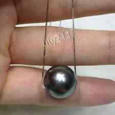 Lindo Colar Pingente de Pérola Negra Real Natural Redondo Mar do Sul 18 Polegadas comprar usado  Enviando para Brazil