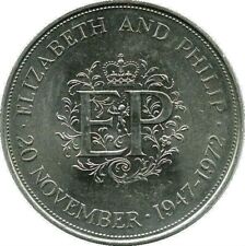 1972 25º aniversário de casamento rainha Elizabeth II, príncipe Philip 25 pence coroa comprar usado  Enviando para Brazil