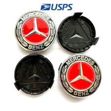 Conjunto de 4 tampas de cubo central de roda vermelha/cromo 75 mm para Mercedes-Benz -75 mm grinalda AMG comprar usado  Enviando para Brazil