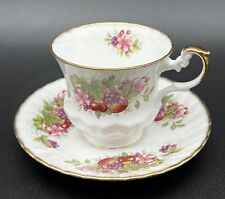 Taza de té y platillo vintage de porcelana de hueso fino Queens Rosina hecho en Inglaterra, usado segunda mano  Embacar hacia Argentina