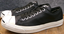 Tênis Converse Jack Purcell Masculino Couro Top Baixo Preto/Branco Tamanho 5.5 comprar usado  Enviando para Brazil
