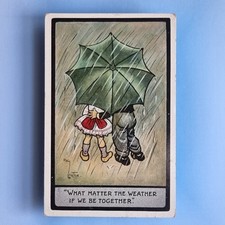 Cartão postal em quadrinhos C1915 Reg Carter cortejando casal Umbella qualquer clima, usado comprar usado  Enviando para Brazil