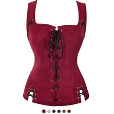 Colete corpete medieval feminino renascentista com cadarço espartilho pirata colete Wench comprar usado  Enviando para Brazil