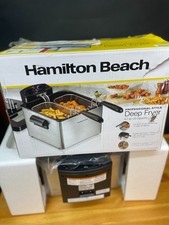 Hamilton Beach - 12 xícaras de fritadeira estilo profissional com 2 cestas - Prata/azul, usado comprar usado  Enviando para Brazil