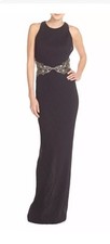 Vestido de noite BADGLEY MISCHKA platina preto plissado tamanho (medidas) comprar usado  Enviando para Brazil