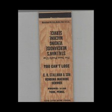 Matchbook cover stallman for sale  Raymond