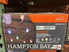 Cadena de luces LED RGBW enchufables para interiores/exteriores Hampton Bay Smart 24 pies 1010281103 segunda mano  Embacar hacia Mexico