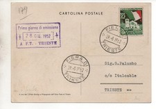 1952 cartolina commemorat. usato  Codroipo