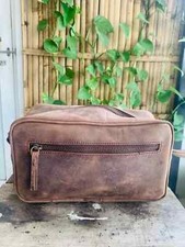 Bolsa de viagem de couro antifurto 11"" kit de drogas de barbear masculina estojo de barbear comprar usado  Enviando para Brazil