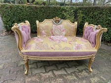 Usado, Sofá Luís XVI Francês Dourado Rosa Veludo Damasco Vintage Settee Anos 1960 comprar usado Usado, Sofá Luís XVI Francês Dourado Rosa Veludo Damasco Vintage Settee Anos 1960 comprar usado  Enviando para Brazil