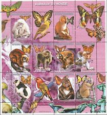 NATURE ANIMALS OF THE WORLD BIRDS BUTTERFLIES MACACO 1999 MNH** Sheet LX102 comprar usado  Enviando para Brazil