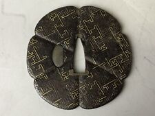 Y7647 TSUBA protetor de espada de ferro incrustado Japão samurai katana koshirae edo antigo comprar usado  Enviando para Brazil