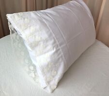 Nueva funda de almohada de encaje blanco bordado 100 % algodón estándar Queen King Sham W6# segunda mano  Embacar hacia Mexico
