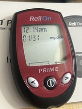 Medidor vermelho glicose no sangue ReliOn PRIME/caixa ReliOn/mais excelente limpeza comprar usado  Enviando para Brazil