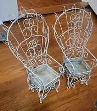Conjunto de 2 * Cadeira PEACOCK Vintage * Metal Torcido * 13x8 * Plantador Decoração de Jardim comprar usado  Enviando para Brazil