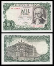 España - Spain  1.000 Pesetas 17-9-1971   Pick 154a (Serie Partida)  SC  UNC, usado comprar usado  Enviando para Brazil