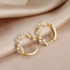 Pearl hoop earrings for sale  STOCKPORT