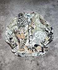 Blusa de seda Herz's Angeschaft manga longa estampa de leopardo tamanho feminino, usado comprar usado  Enviando para Brazil