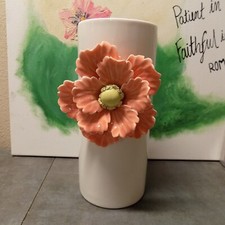 VASO COM FLOR COR CORAL 3D 9,25 em FLOR DE PAPOULA UNILATERAL comprar usado  Enviando para Brazil