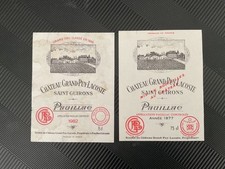 02 ETIQUETTES CHATEAU GRAND LACOSTE 1977 1982 DECOLLEES comprar usado  Enviando para Brazil