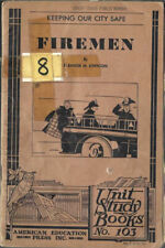 "Bomberos" 1934 Vintage Folleto Educativo Buen Estado Camiones de Bomberos Antiguos y Equipos segunda mano  Embacar hacia Mexico