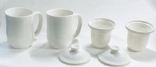 Juego de 2 tazas clásicas de té de Kung Fu porcelana con filtro/infusor y tapa segunda mano  Embacar hacia Mexico