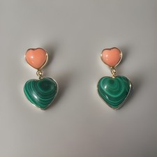Orecchini cuore malchite usato Orecchini cuore malchite usato  Torre del Greco