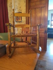 Vintage Rústico ARDÓSIA DE CARVALHO 18" Madeira Balancim Traseiro Infantil Super Estado! comprar usado  Enviando para Brazil