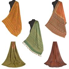 Usado, Lote de 5 sari indiano vintage sânscrito com miçangas à mão decoração de tecido sortido comprar usado  Enviando para Brazil