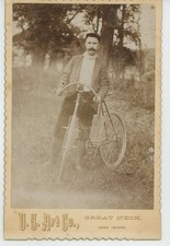 Cartão de armário Man with Racing Bike US Art Great Neck NY c1880 comprar usado  Enviando para Brazil