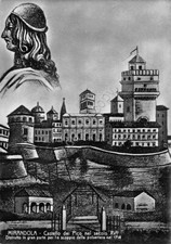 Cartolina mirandola castello usato  Milano