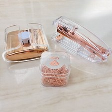 Conjunto de 3 dispensadores/clipes de papel/grampeador de notas pop-up estacionários de mesa de escritório ouro rosa comprar usado  Enviando para Brazil
