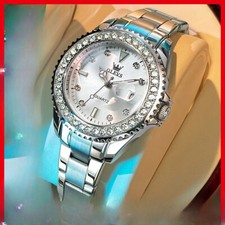 Relógio de pulso feminino elegante moda aço inoxidável impermeável feminino comprar usado  Enviando para Brazil