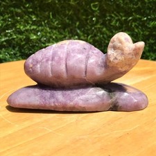 Usado, Cristal de quartzo kunzita natural 310G esculpido à mão cura de caracol comprar usado  Enviando para Brazil