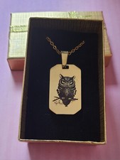 Pendentif chaine chouette d'occasion  Forges-les-Eaux